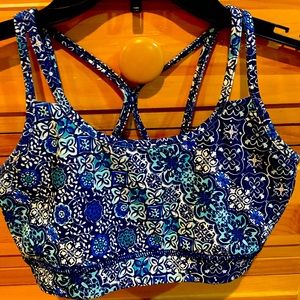 Gaiam xs Sports Bra Blue floral print